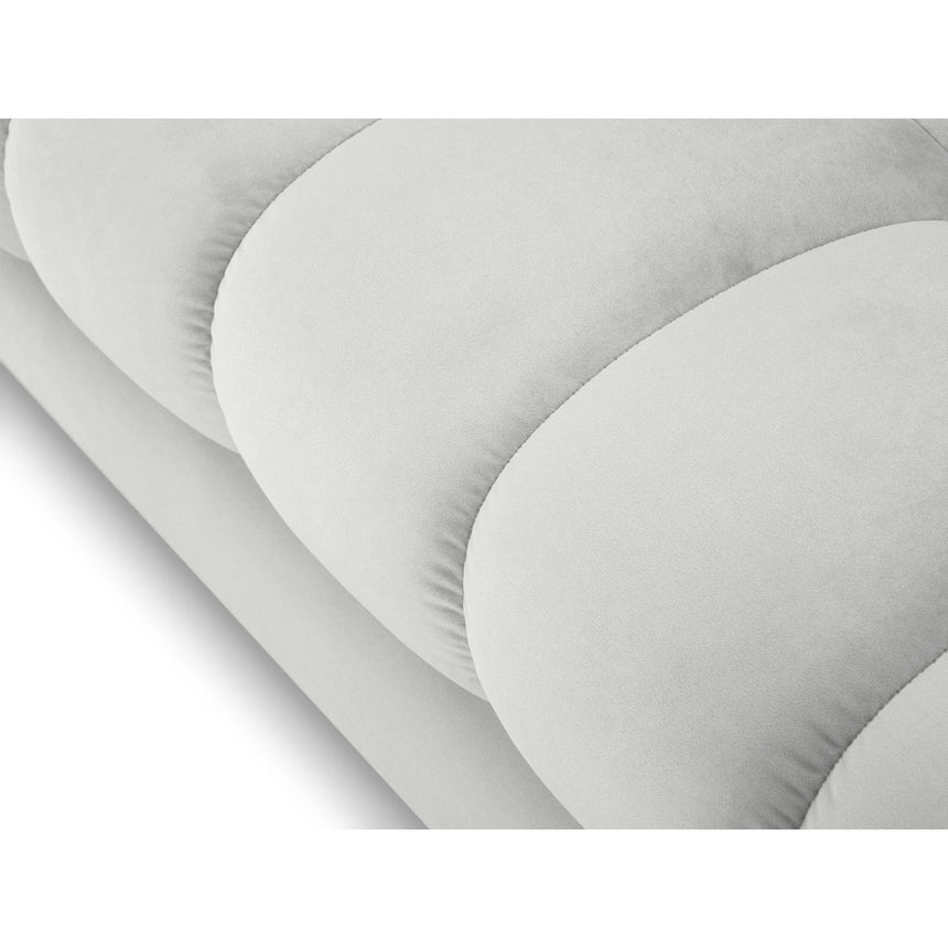 Mamaia 2-Sitzer Sofa, Metallbeine Schwarz, mit Bezug aus Samt (Blu03) in Silber, 152x96 cm – Bild 6
