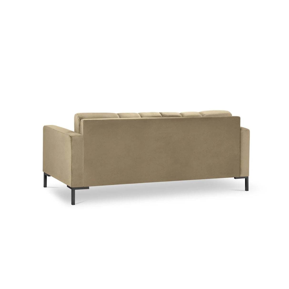 Mamaia 2-Sitzer Sofa, Metallbeine Schwarz, mit Bezug aus Samt (Blu28) in Beige, 152x96 cm – Bild 5
