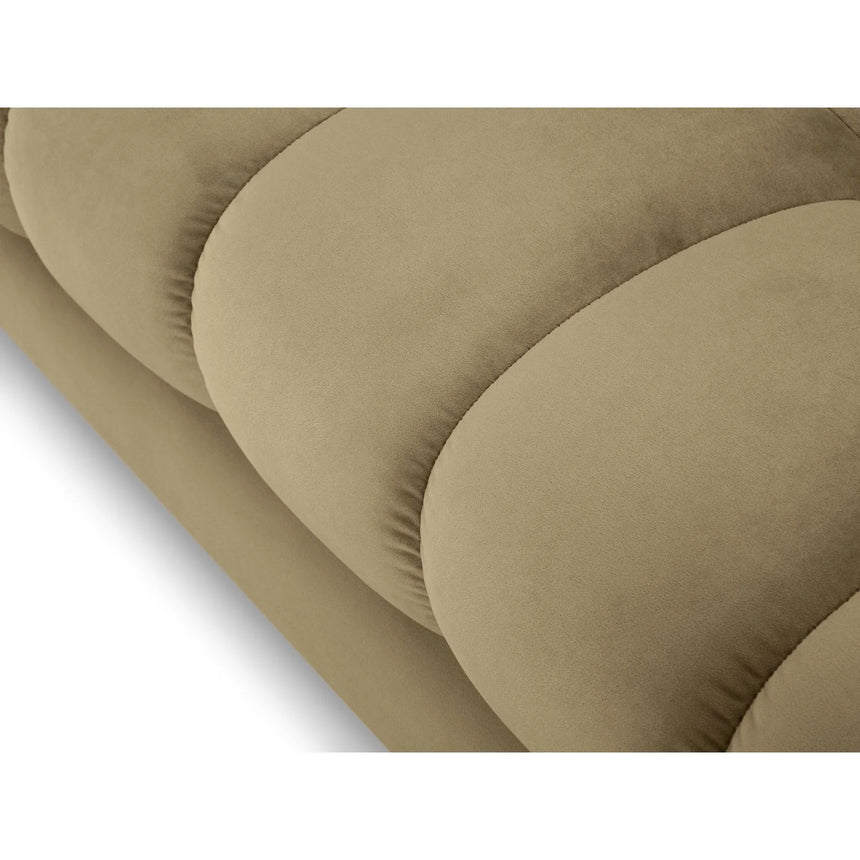 Mamaia 2-Sitzer Sofa, Metallbeine Schwarz, mit Bezug aus Samt (Blu28) in Beige, 152x96 cm – Bild 6
