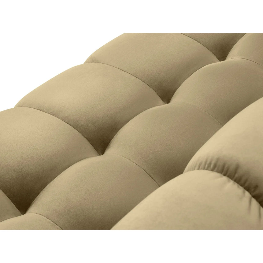 Mamaia 2-Sitzer Sofa, Metallbeine Schwarz, mit Bezug aus Samt (Blu28) in Beige, 152x96 cm – Bild 8