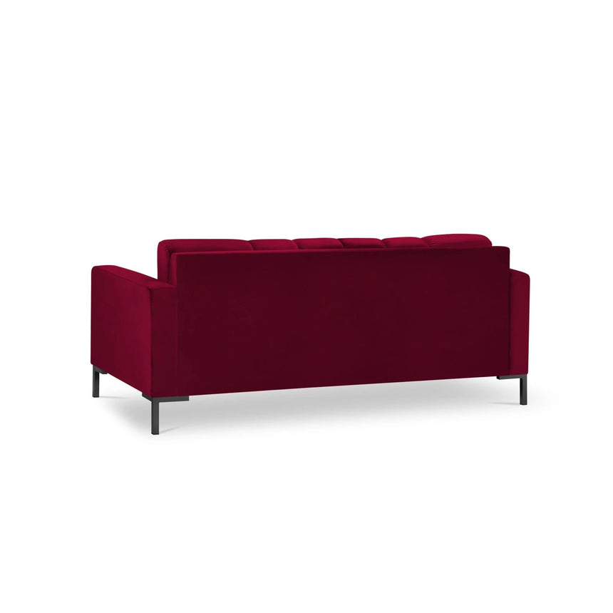 Mamaia 2-Sitzer Sofa, Metallbeine Schwarz, mit Bezug aus Samt (Blu59) in Rot, 152x96 cm – Bild 5