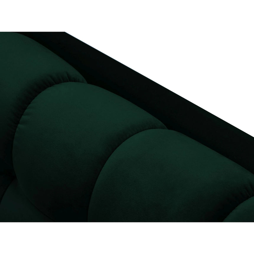 Mamaia 2-Sitzer Sofa, Metallbeine Schwarz, mit Bezug aus Samt (Blu78) in Flaschengrün, 152x96 cm – Bild 7