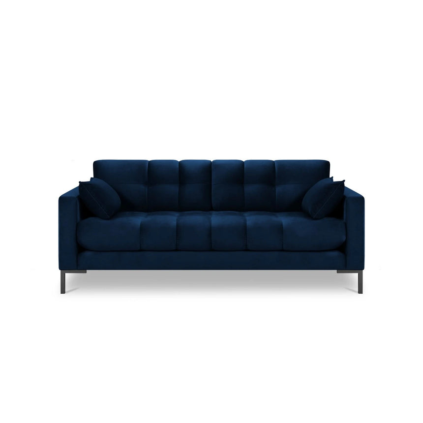 Mamaia 2-Sitzer Sofa, Metallbeine Schwarz, mit Bezug aus Samt (Blu86) in Königsblau, 152x96 cm – Bild 4