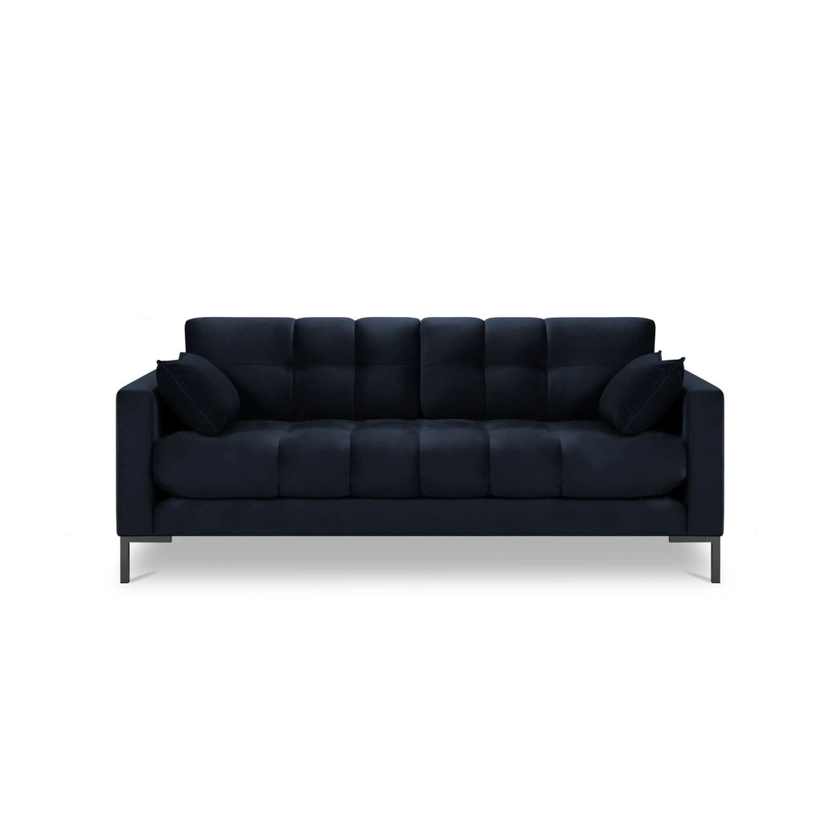 Mamaia 2-Sitzer Sofa, Metallbeine Schwarz, mit Bezug aus Samt (Blu89) in Dunkelblau, 152x96 cm – Bild 4