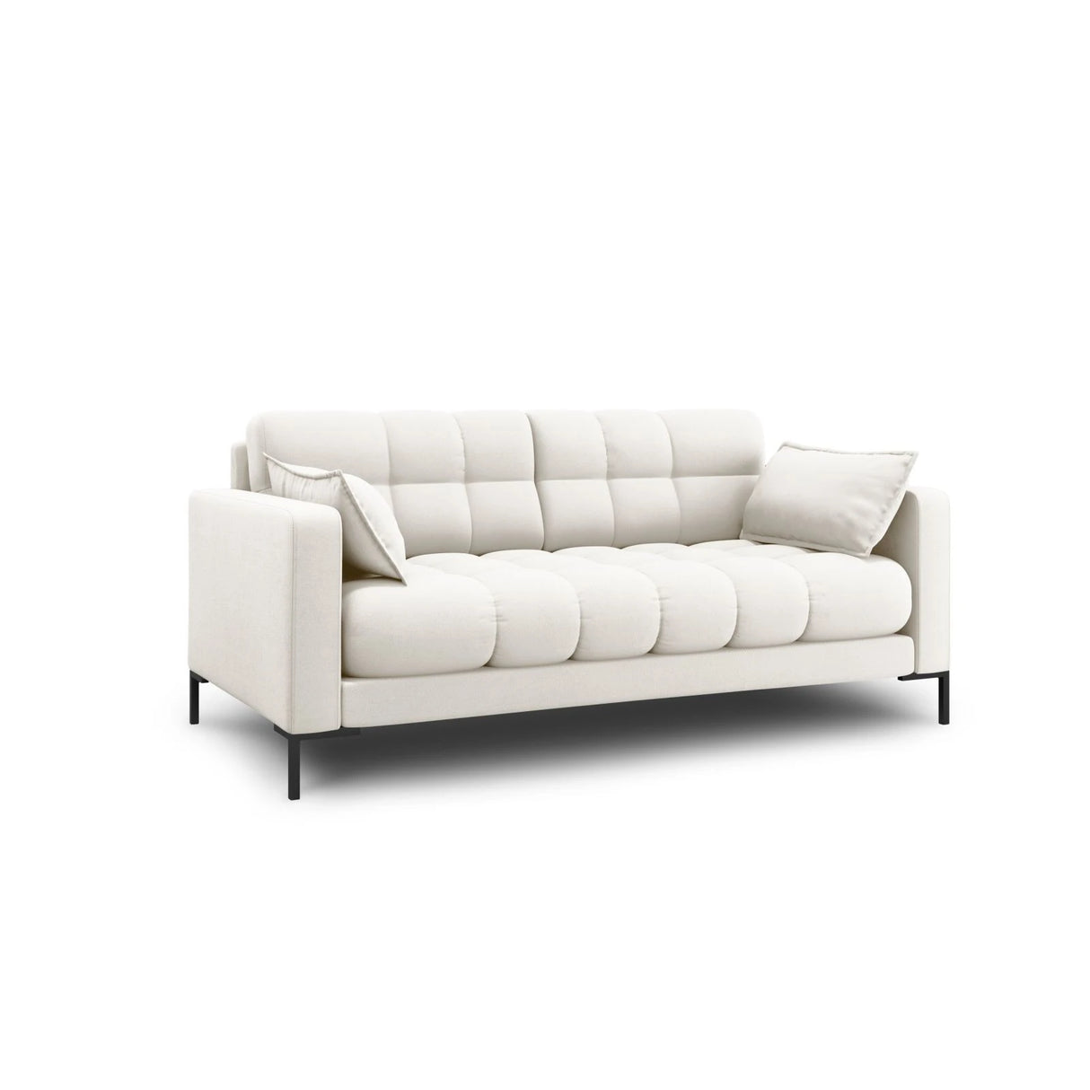 Mamaia 2-Sitzer Sofa, Metallbeine Schwarz, mit Bezug aus Samt oder Strukturstoff, 152x96 cm – Bild 3