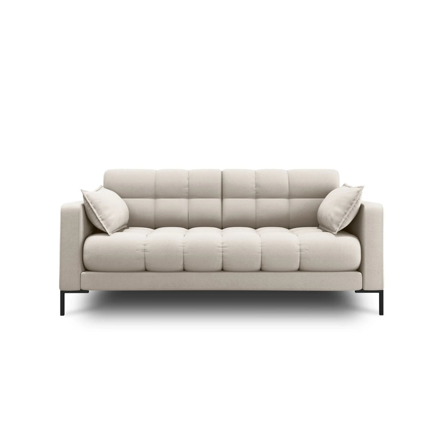 Mamaia 2-Sitzer Sofa, Metallbeine Schwarz, mit Bezug aus Strukturierter Stoff (Nev04) in Beige, 152x96 cm – Bild 1