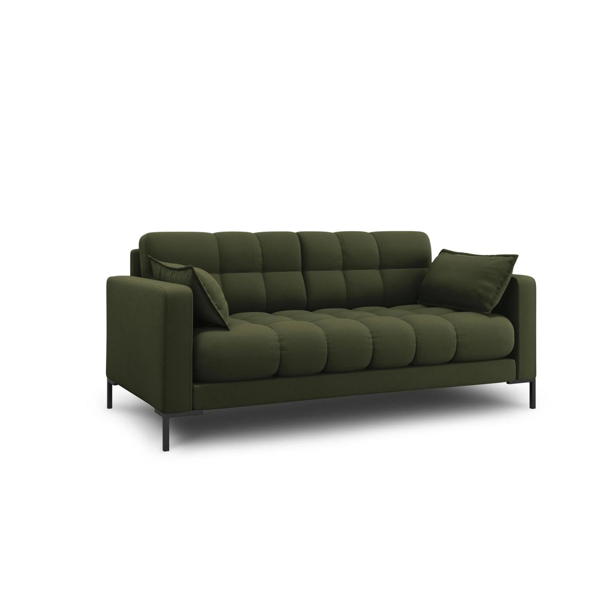 Mamaia 2-Sitzer Sofa, Metallbeine Schwarz, mit Bezug aus Strukturierter Stoff (Nev39) in Grün, 152x96 cm – Bild 3
