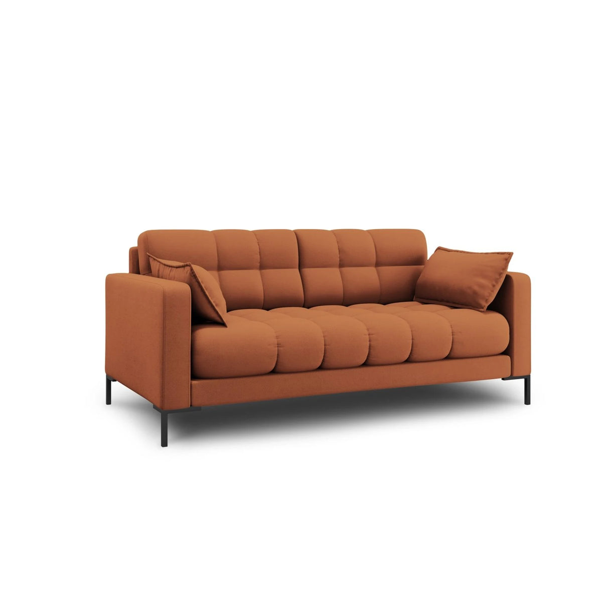 Mamaia 2-Sitzer Sofa, Metallbeine Schwarz, mit Bezug aus Strukturierter Stoff (Nev52) in Ziegel, 152x96 cm – Bild 3
