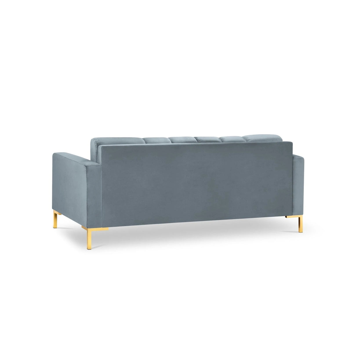Mamaia 3-Sitzer Sofa, Beine Goldmetall, mit Bezug aus Samt (Blu06) in Hellblau, 177x96 cm – Bild 5