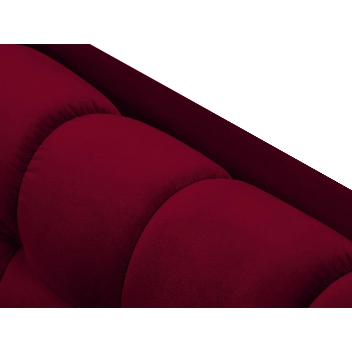 Mamaia 3-Sitzer Sofa, Beine Goldmetall, mit Bezug aus Samt (Blu59) in Rot, 177x96 cm – Bild 7
