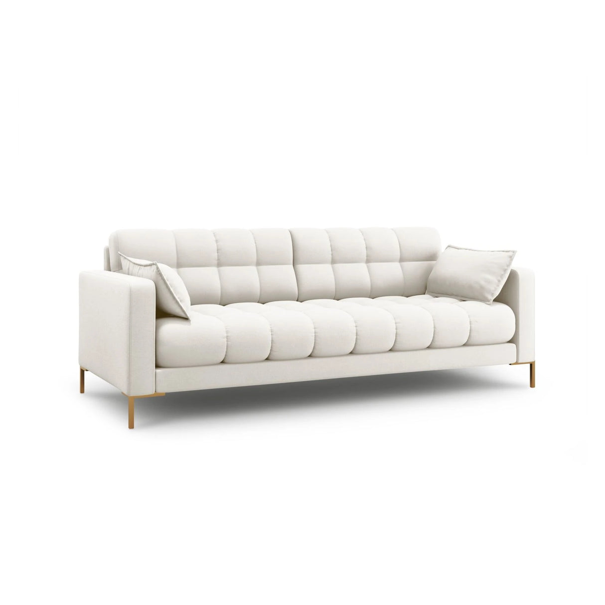 Mamaia 3-Sitzer Sofa, Beine Goldmetall, mit Bezug aus Samt oder Strukturstoff, 177x96 cm – Bild 3