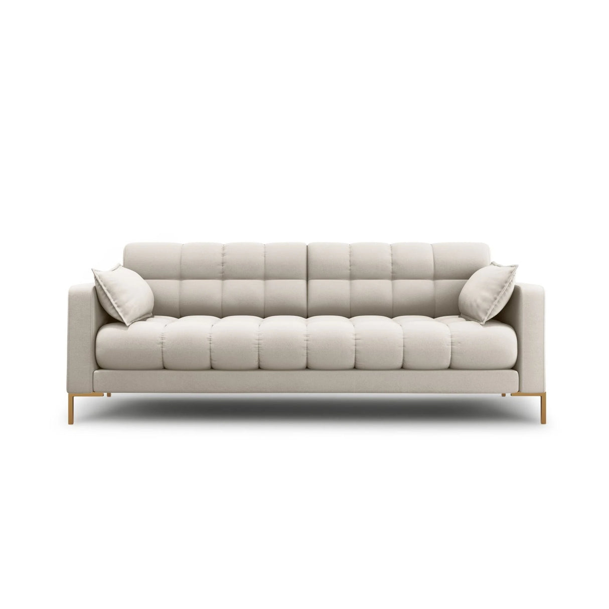 Mamaia 3-Sitzer Sofa, Beine Goldmetall, mit Bezug aus Strukturierter Stoff (Nev04) in Beige, 177x96 cm – Bild 1