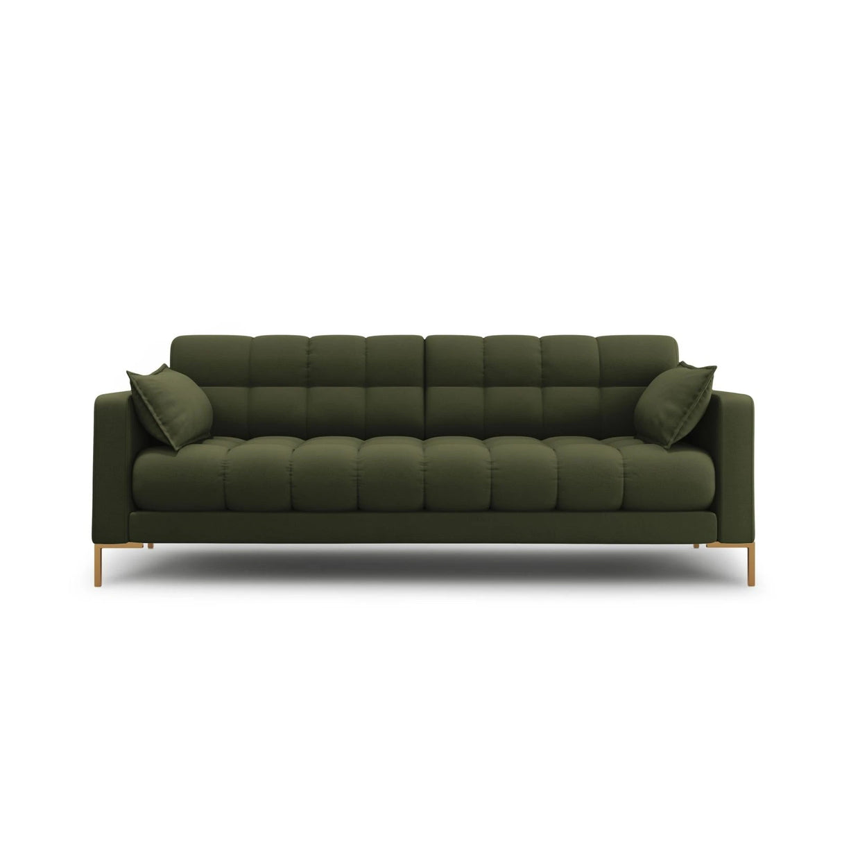 Mamaia 3-Sitzer Sofa, Beine Goldmetall, mit Bezug aus Strukturierter Stoff (Nev39) in Grün, 177x96 cm – Bild 1
