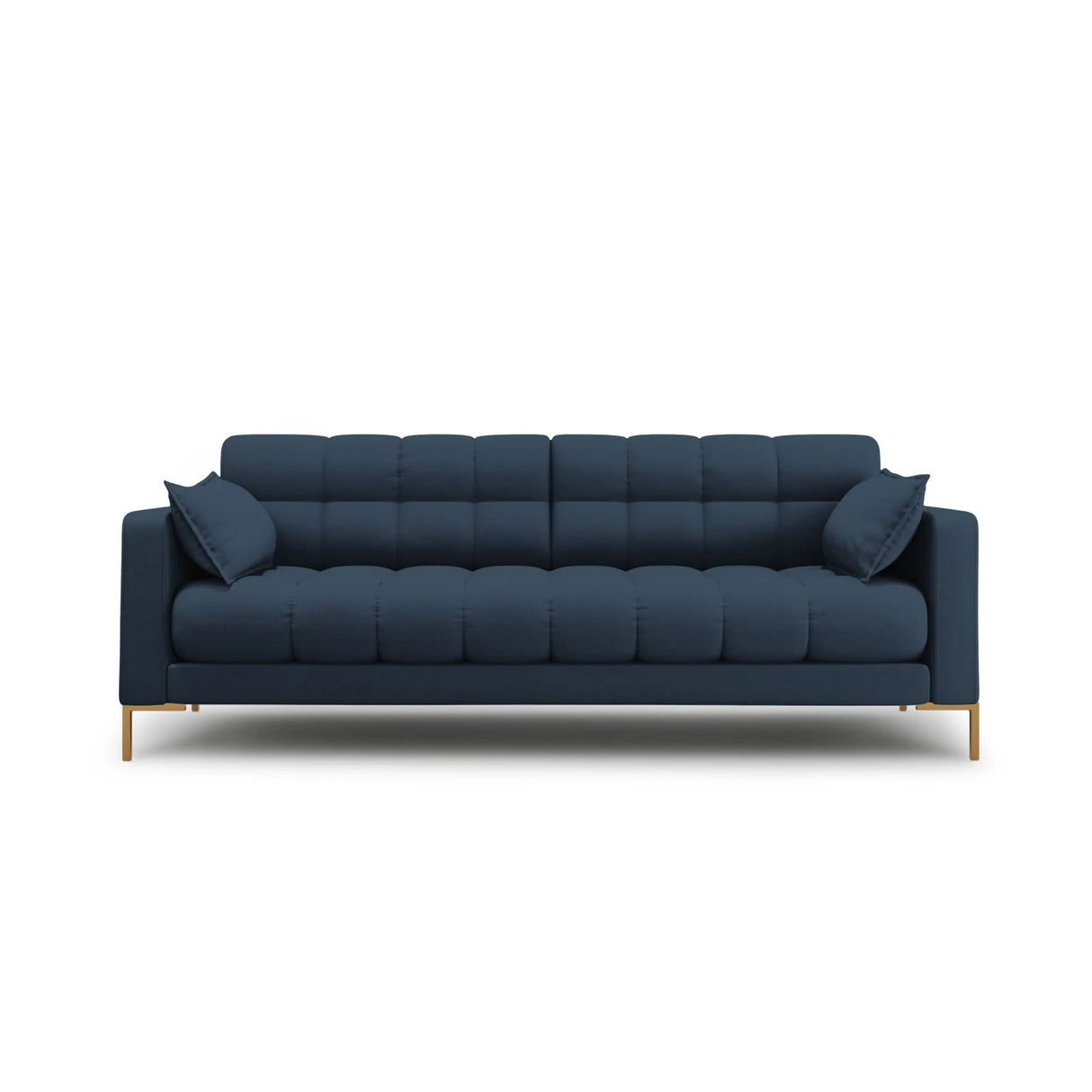 Mamaia 3-Sitzer Sofa, Beine Goldmetall, mit Bezug aus Strukturierter Stoff (Nev77) in Blau, 177x96 cm – Bild 1