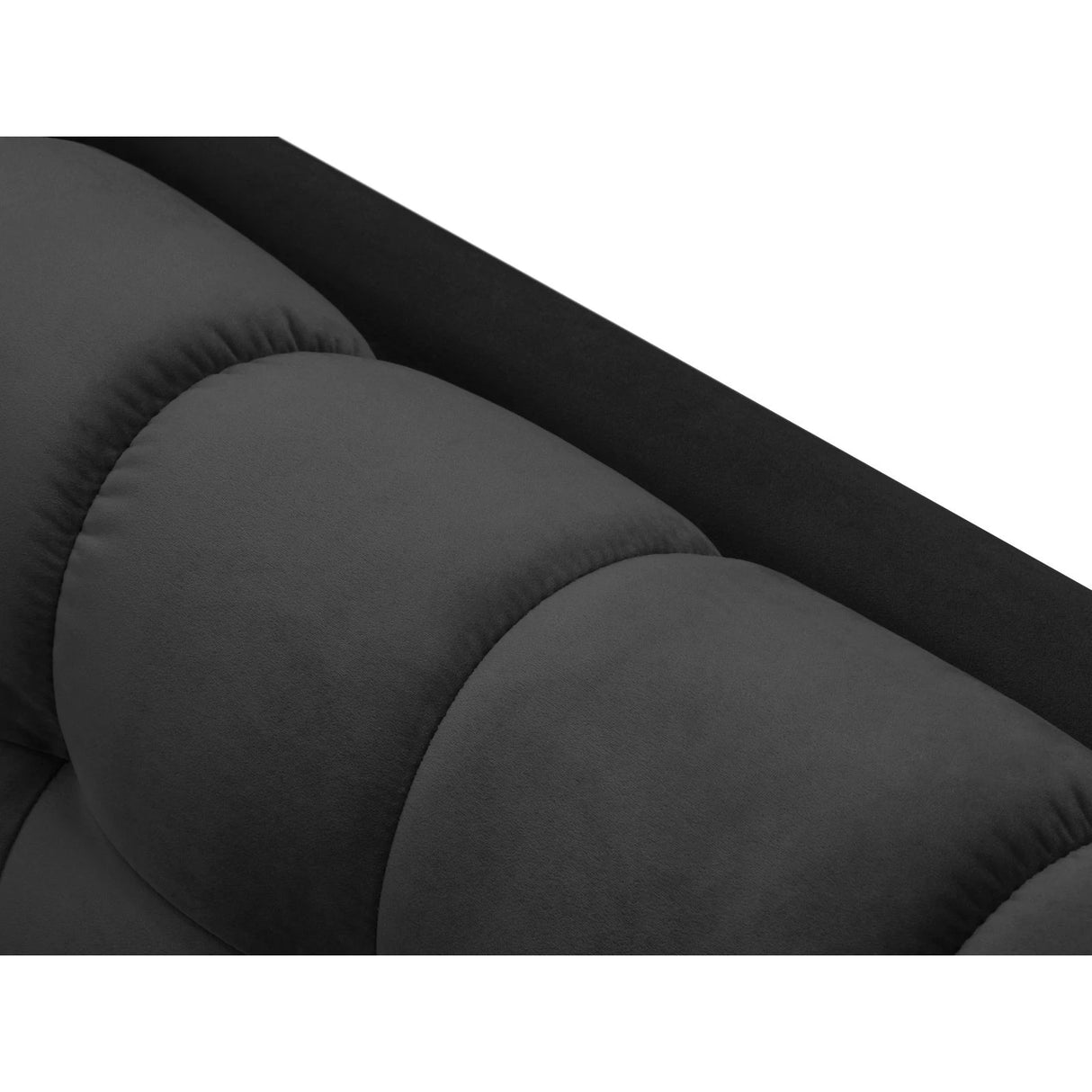 Mamaia 3-Sitzer Sofa, Metallbeine Schwarz, mit Bezug aus Samt (Blu18) in Dunkelgrau, 177x96 cm – Bild 7