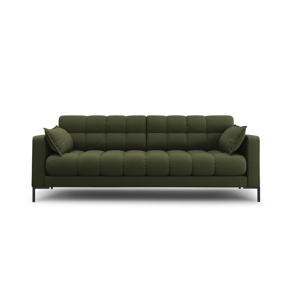 Mamaia 3-Sitzer Sofa, Metallbeine Schwarz, mit Bezug aus Strukturierter Stoff (Nev39) in Grün, 177x96 cm – Bild 1