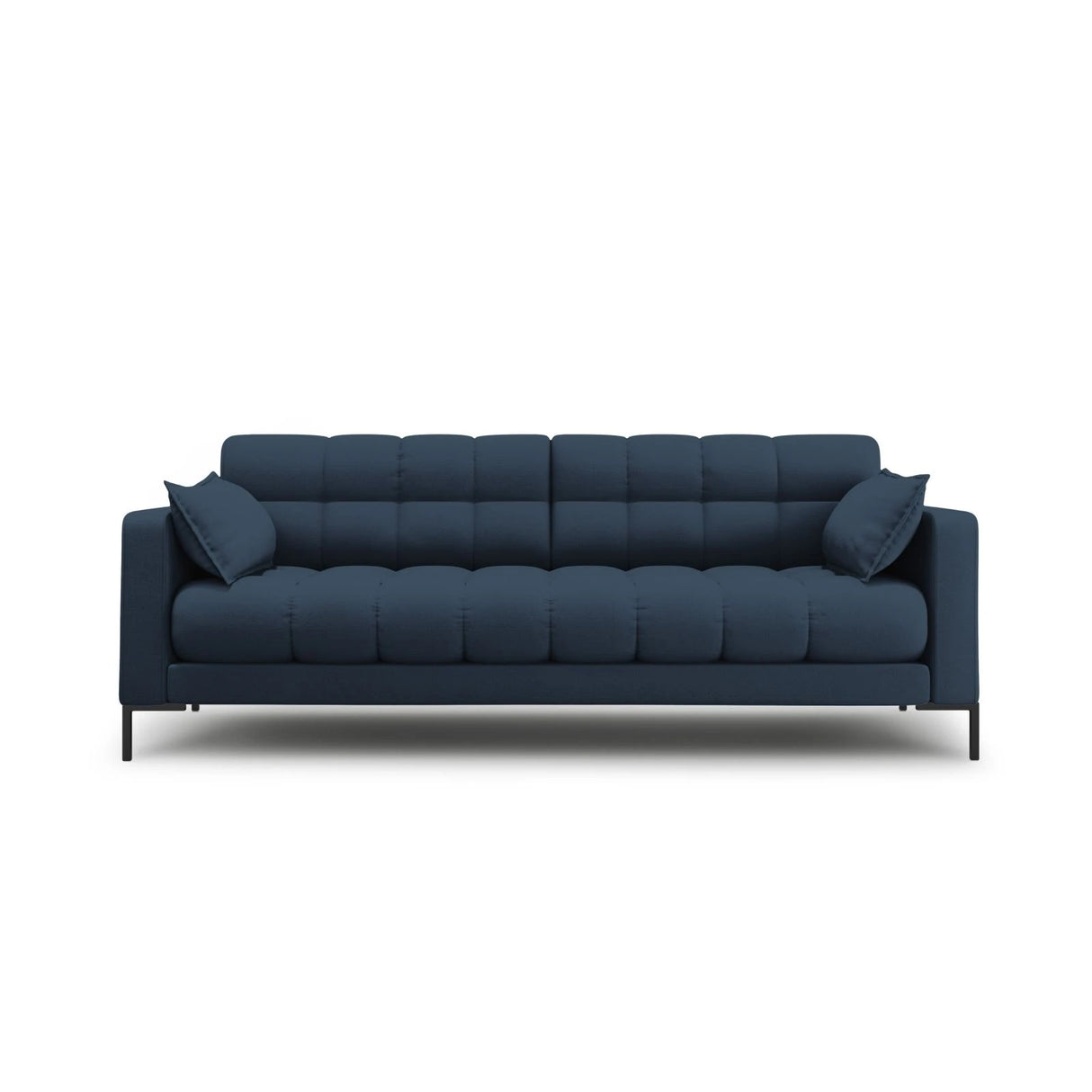 Mamaia 3-Sitzer Sofa, Metallbeine Schwarz, mit Bezug aus Strukturierter Stoff (Nev77) in Blau, 177x96 cm – Bild 1