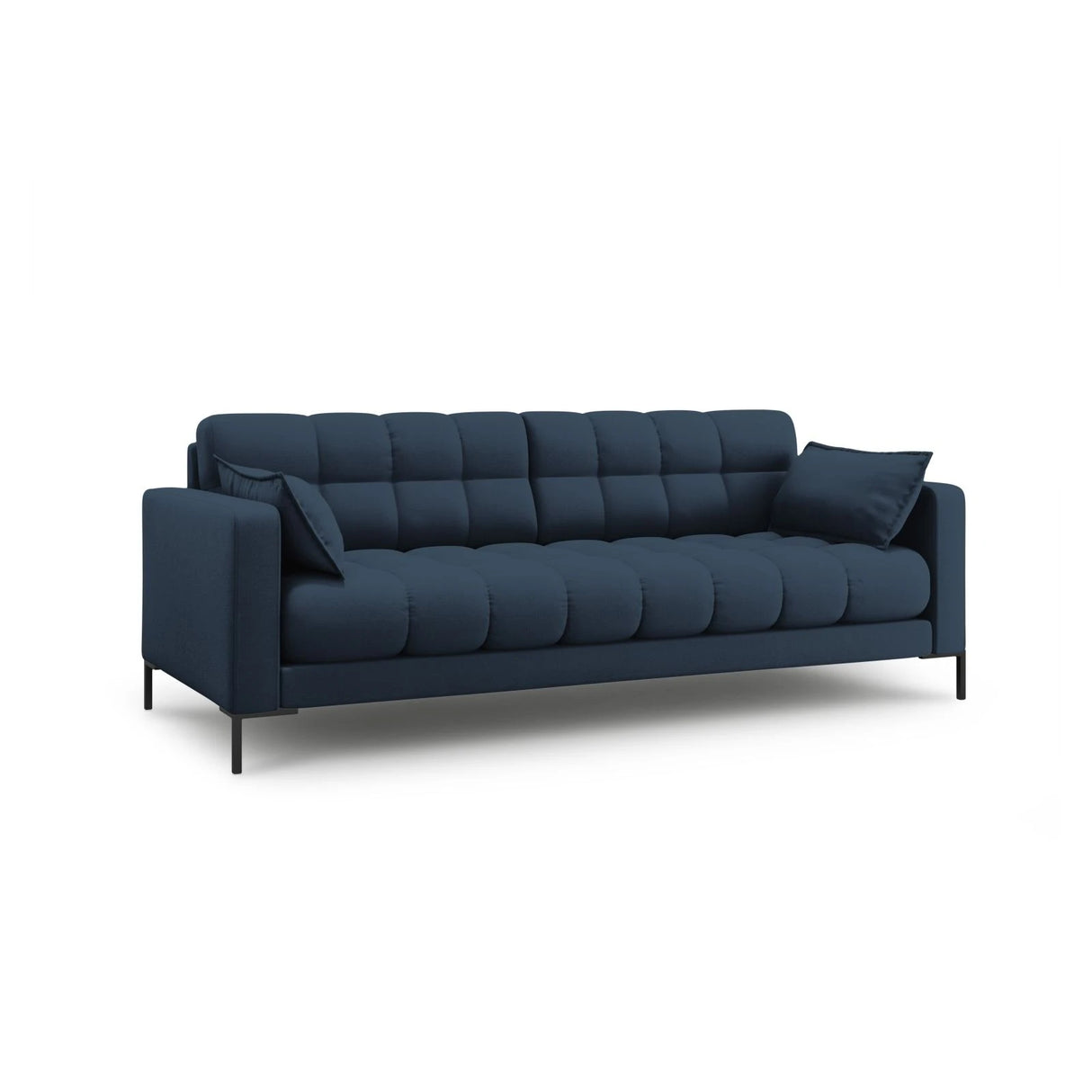 Mamaia 3-Sitzer Sofa, Metallbeine Schwarz, mit Bezug aus Strukturierter Stoff (Nev77) in Blau, 177x96 cm – Bild 3