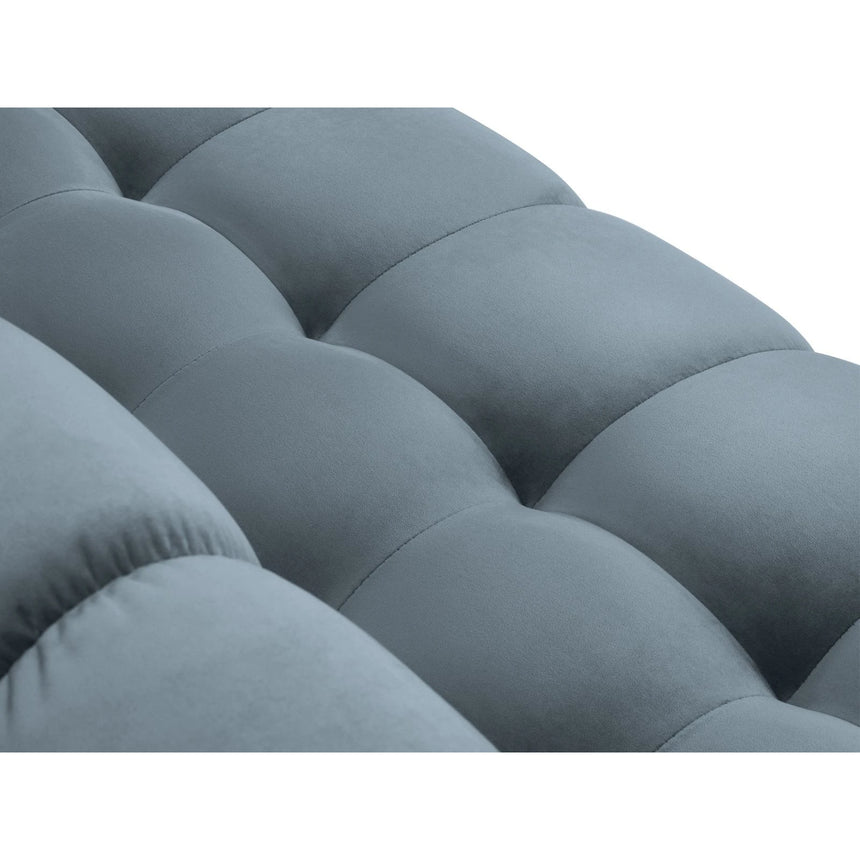 Mamaia 4-Sitzer Ecksofa, Linke Seite, Beine Goldmetall, mit Bezug aus Samt (Blu06) in Hellblau, 293x185 cm – Bild 8