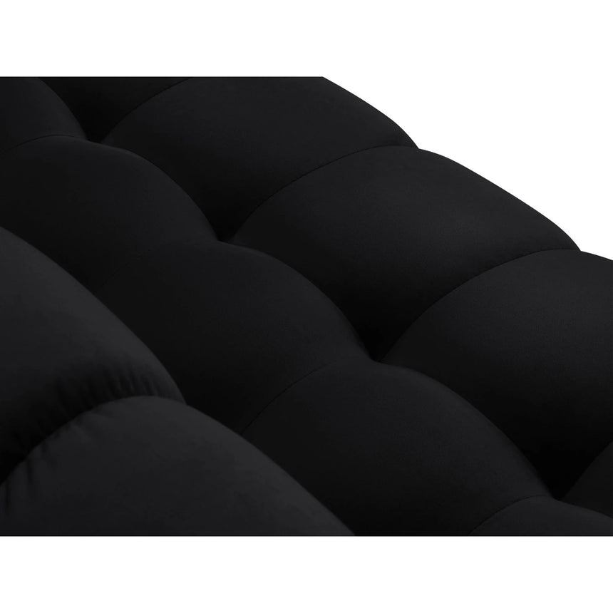Mamaia 4-Sitzer Ecksofa, Linke Seite, Beine Goldmetall, mit Bezug aus Samt (Blu19) in Schwarz, 293x185 cm – Bild 8