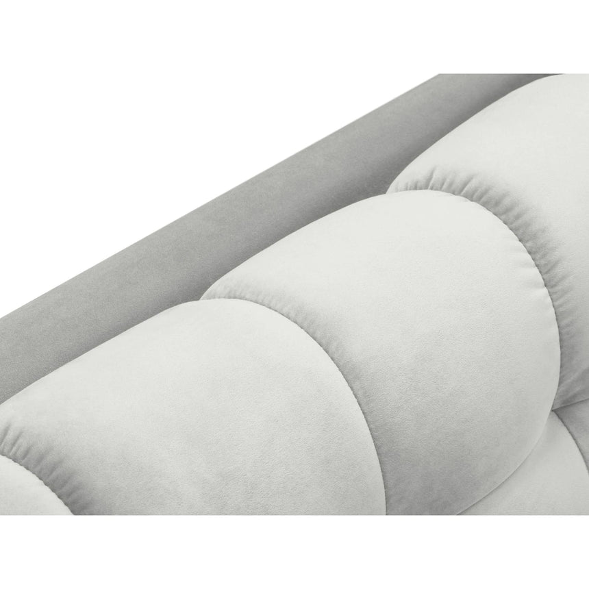 Mamaia 4-Sitzer Ecksofa, Linke Seite, Metallbeine Schwarz, mit Bezug aus Samt (Blu03) in Silber, 293x185 cm – Bild 7