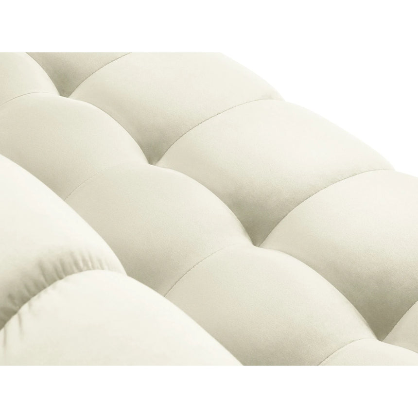 Mamaia 4-Sitzer Ecksofa, Linke Seite, Metallbeine Schwarz, mit Bezug aus Samt (Blu22) in Leichtes Beige, 293x185 cm – Bild 8