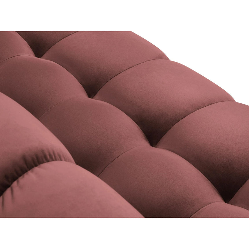 Mamaia 4-Sitzer Ecksofa, Linke Seite, Metallbeine Schwarz, mit Bezug aus Samt (Blu52) in Rosa, 293x185 cm – Bild 8