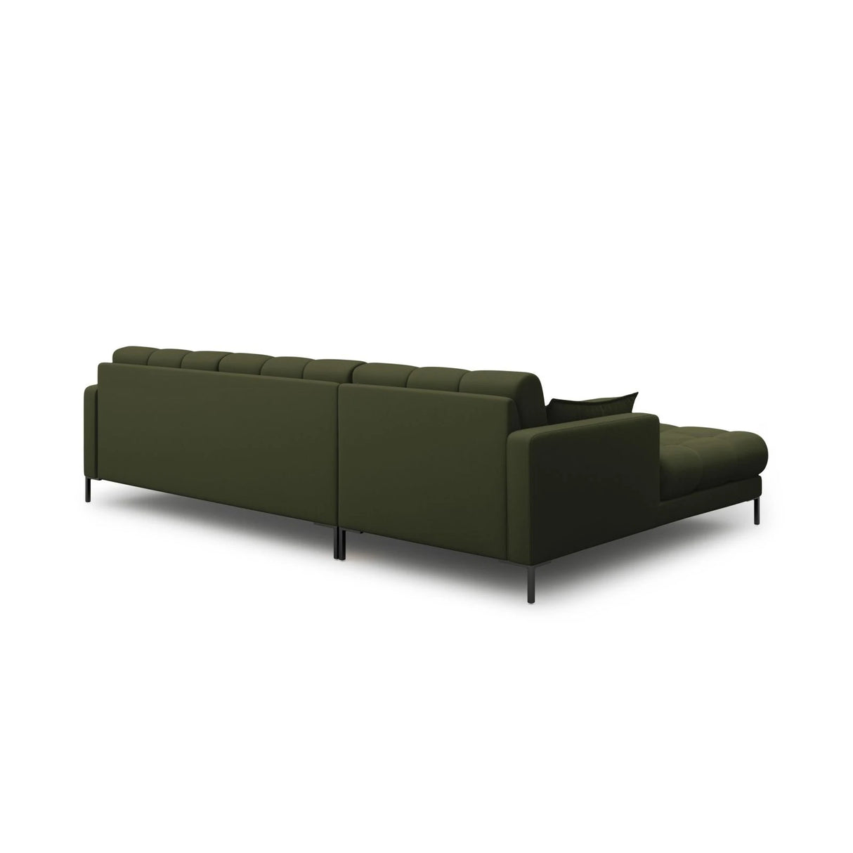 Mamaia 4-Sitzer Ecksofa, Linke Seite, Metallbeine Schwarz, mit Bezug aus Strukturierter Stoff (Nev39) in Grün, 293x185 cm – Bild 5