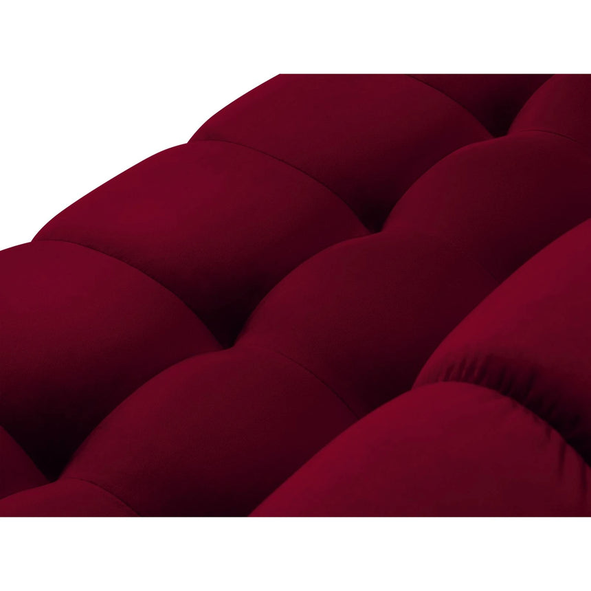 Mamaia 4-Sitzer Ecksofa, Rechte Seite, Beine Goldmetall, mit Bezug aus Samt (Blu59) in Rot, 293x185 cm – Bild 8