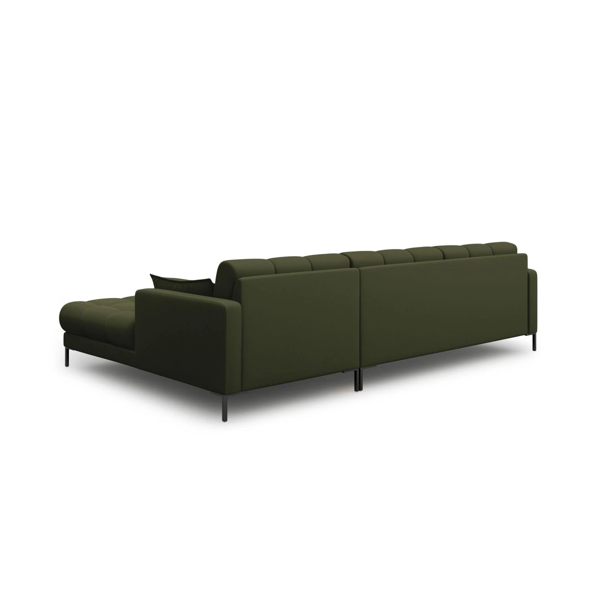 Mamaia 4-Sitzer Ecksofa, Rechte Seite, Metallbeine Schwarz, mit Bezug aus Strukturierter Stoff (Nev39) in Grün, 293x185 cm – Bild 5