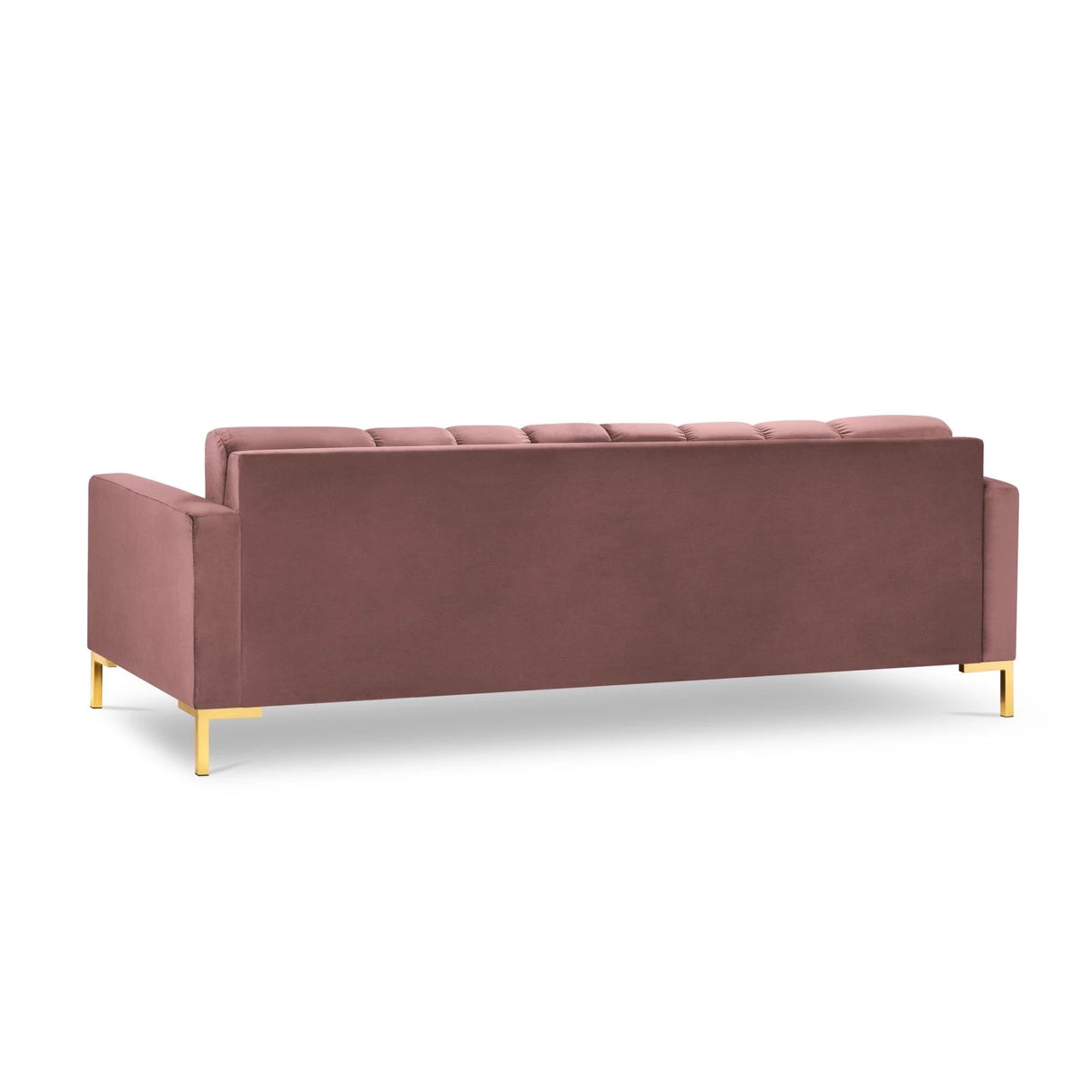 Mamaia 4-Sitzer Sofa, Beine Goldmetall, mit Bezug aus Samt (Blu52) in Rosa, 217x96 cm – Bild 5