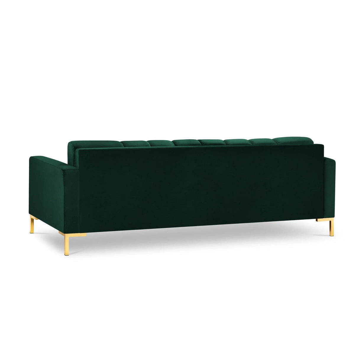 Mamaia 4-Sitzer Sofa, Beine Goldmetall, mit Bezug aus Samt (Blu78) in Flaschengrün, 217x96 cm – Bild 5