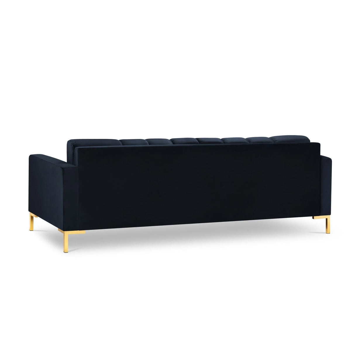Mamaia 4-Sitzer Sofa, Beine Goldmetall, mit Bezug aus Samt (Blu89) in Dunkelblau, 217x96 cm – Bild 5
