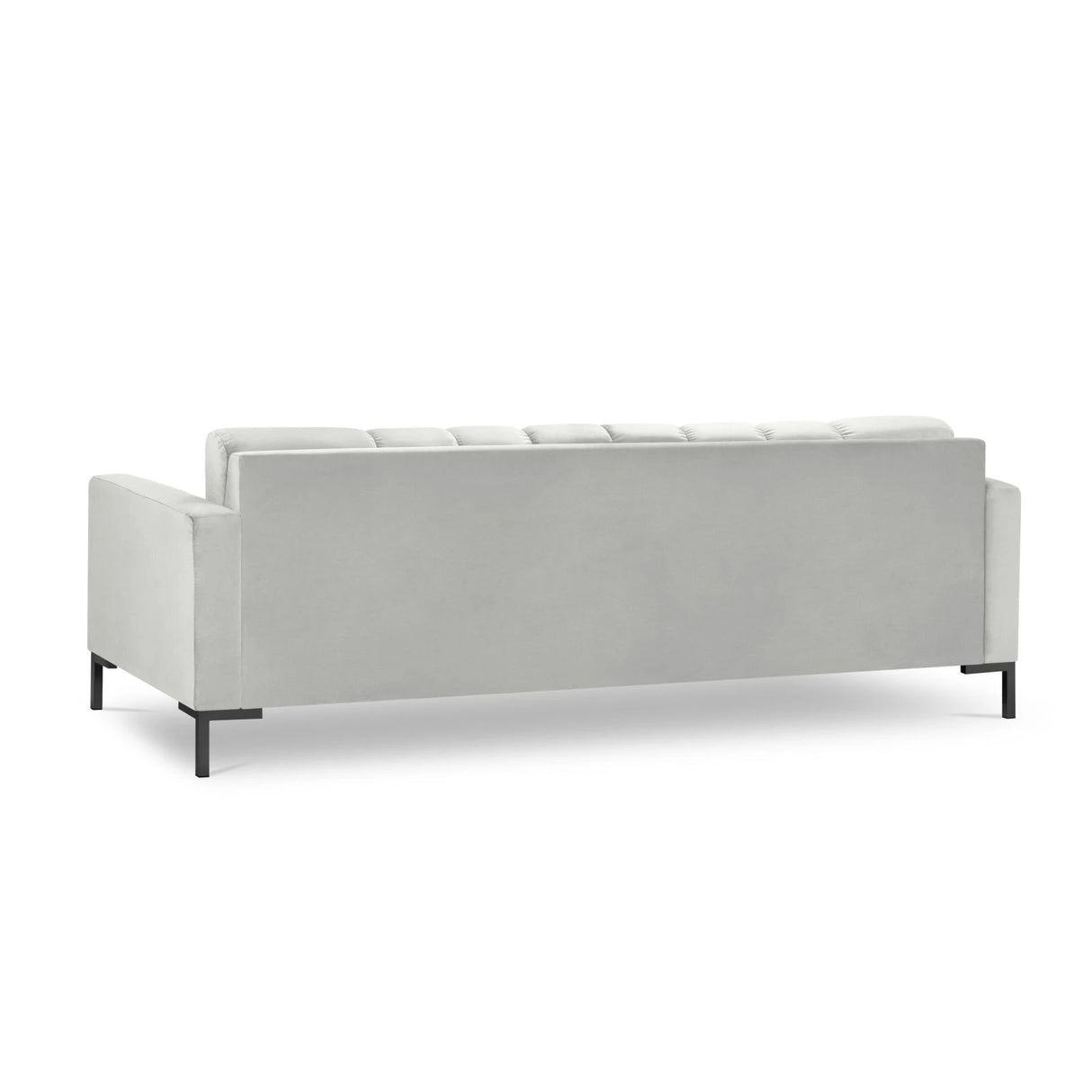 Mamaia 4-Sitzer Sofa, Metallbeine Schwarz, mit Bezug aus Samt (Blu03) in Silber, 217x96 cm – Bild 5