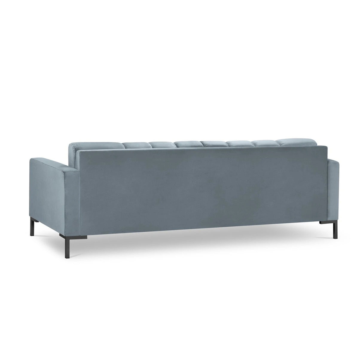 Mamaia 4-Sitzer Sofa, Metallbeine Schwarz, mit Bezug aus Samt (Blu06) in Hellblau, 217x96 cm – Bild 5