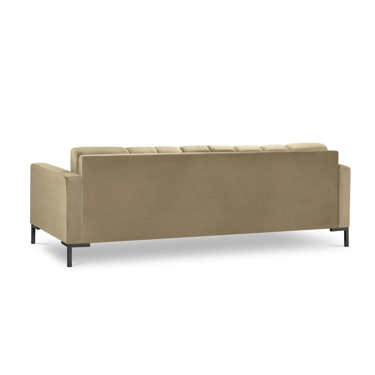 Mamaia 4-Sitzer Sofa, Metallbeine Schwarz, mit Bezug aus Samt (Blu28) in Beige, 217x96 cm – Bild 5
