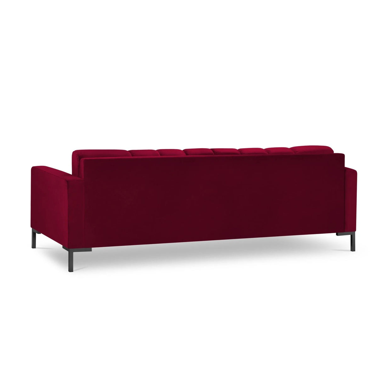 Mamaia 4-Sitzer Sofa, Metallbeine Schwarz, mit Bezug aus Samt (Blu59) in Rot, 217x96 cm – Bild 5
