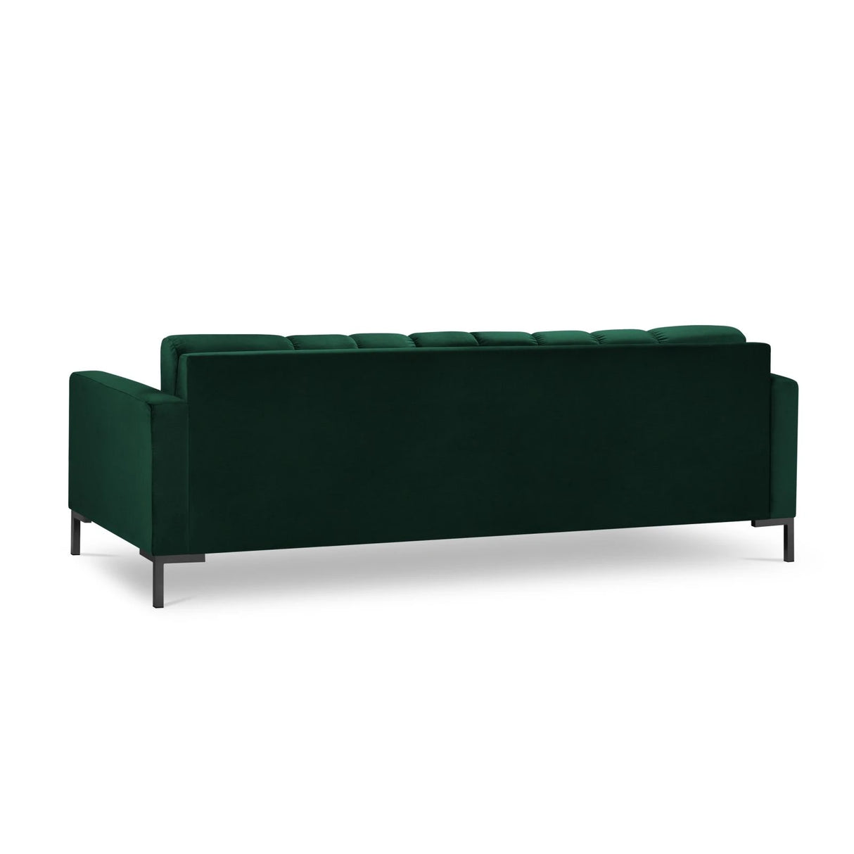 Mamaia 4-Sitzer Sofa, Metallbeine Schwarz, mit Bezug aus Samt (Blu78) in Flaschengrün, 217x96 cm – Bild 5