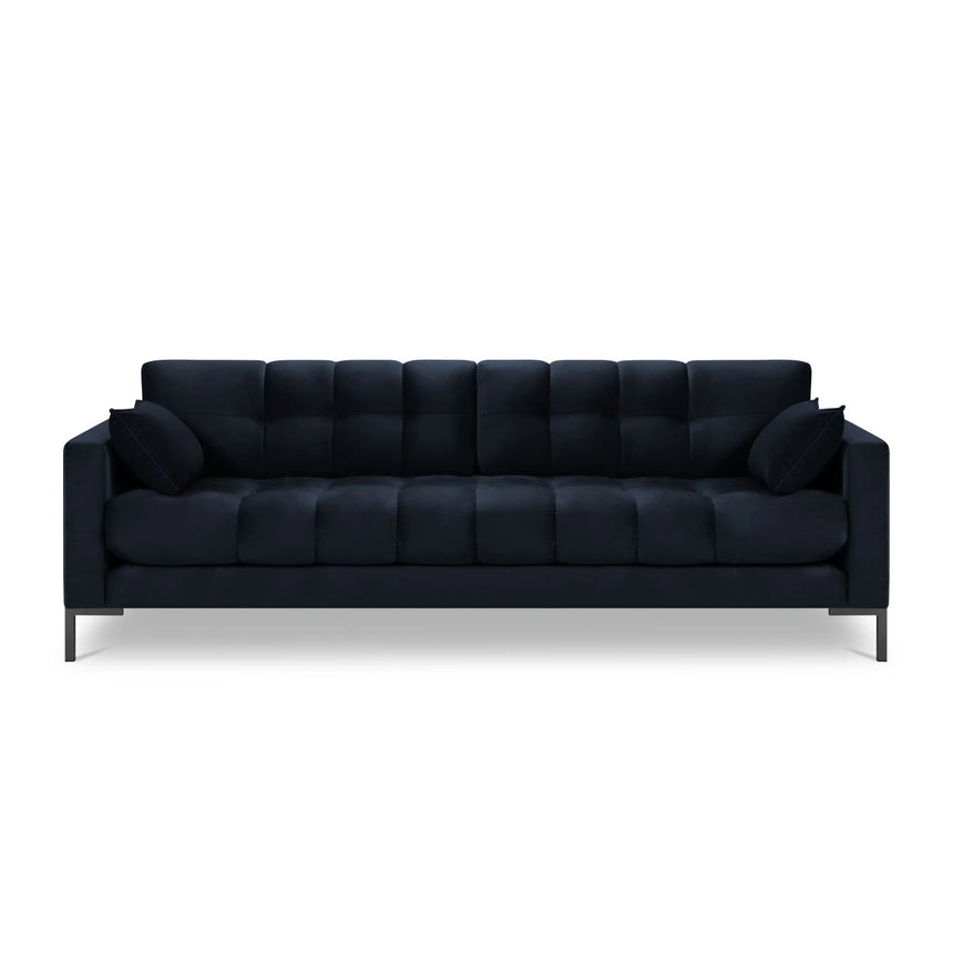 Mamaia 4-Sitzer Sofa, Metallbeine Schwarz, mit Bezug aus Samt (Blu89) in Dunkelblau, 217x96 cm – Bild 4