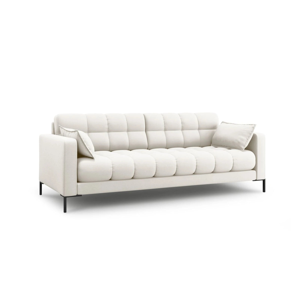 Mamaia 4-Sitzer Sofa, Metallbeine Schwarz, mit Bezug aus Samt oder Strukturstoff, 217x96 cm – Bild 3