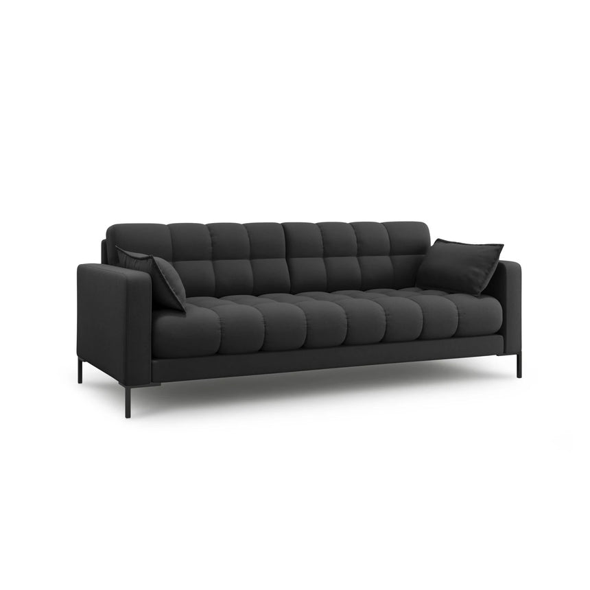 Mamaia 4-Sitzer Sofa, Metallbeine Schwarz, mit Bezug aus Strukturierter Stoff (Nev97) in Dunkelgrau, 217x96 cm – Bild 3
