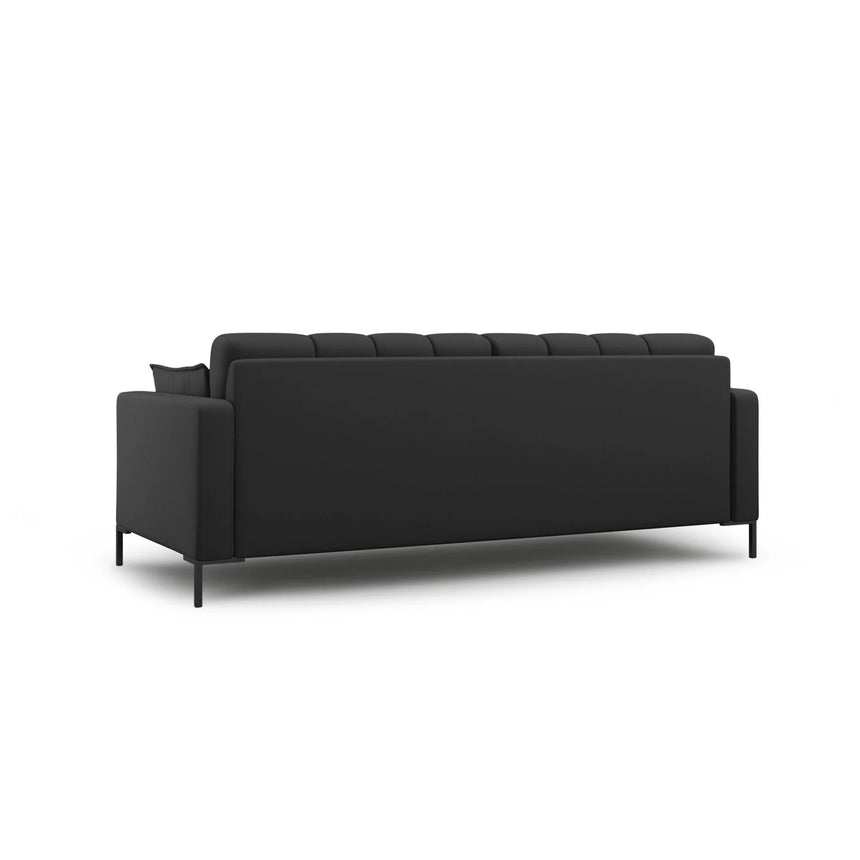 Mamaia 4-Sitzer Sofa, Metallbeine Schwarz, mit Bezug aus Strukturierter Stoff (Nev97) in Dunkelgrau, 217x96 cm – Bild 4