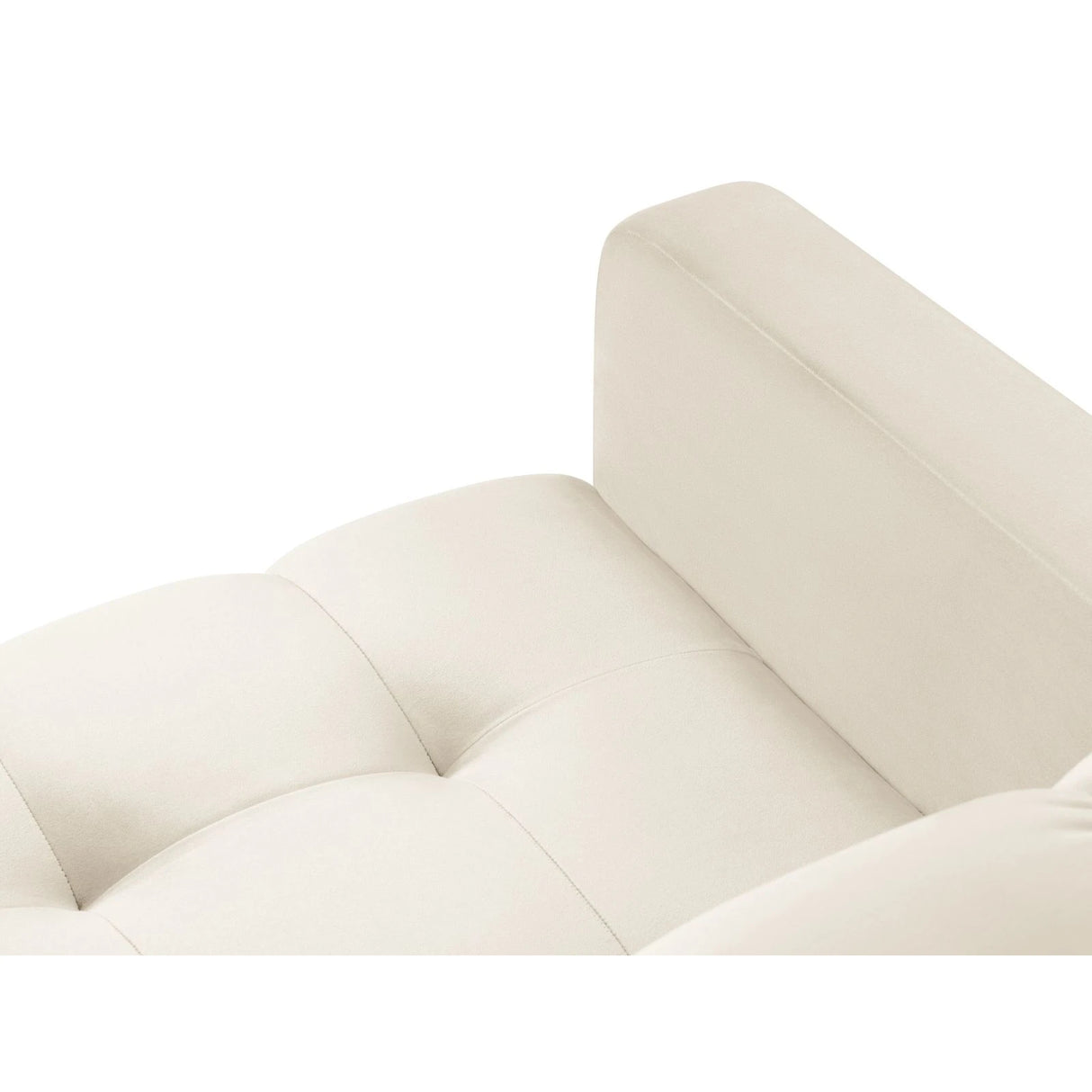 Mamaia 5-Sitzer Ecksofa symmetrisch, Beine Goldmetall, mit Bezug aus Samt (Blu22) in Leichtes Beige, 256x256 cm – Bild 6