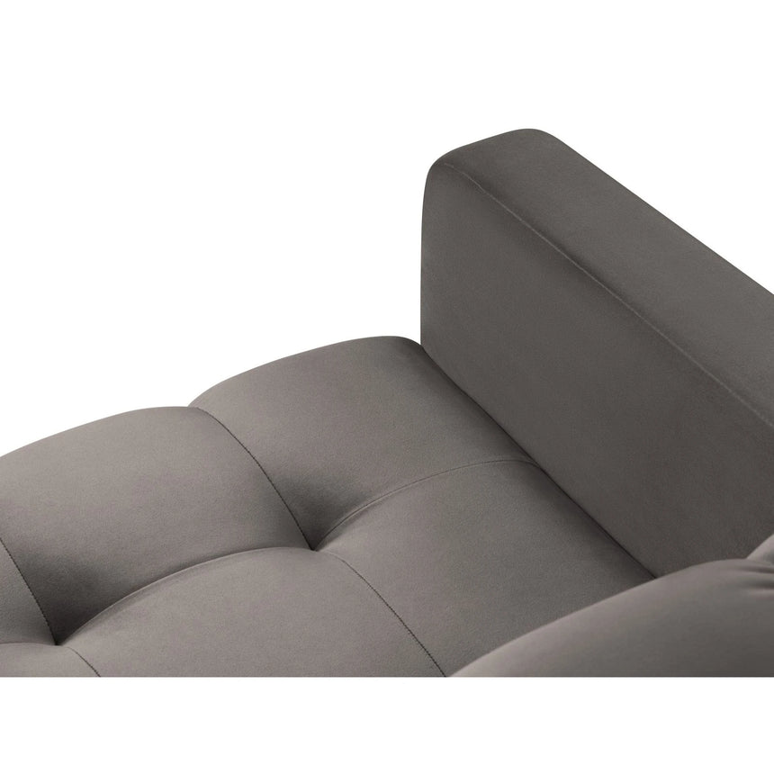 Mamaia 5-Sitzer Ecksofa symmetrisch, Metallbeine Schwarz, mit Bezug aus Samt (Blu13) in Hellgrau, 256x256 cm – Bild 6