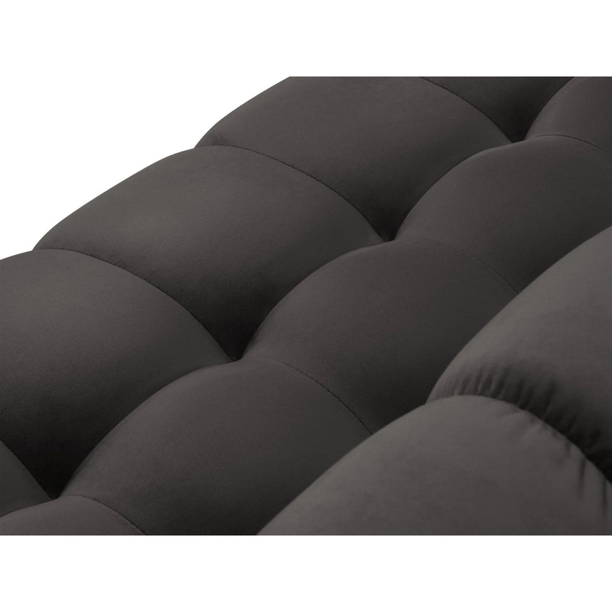 Mamaia 5-Sitzer Ecksofa symmetrisch, Metallbeine Schwarz, mit Bezug aus Samt (Blu18) in Dunkelgrau, 256x256 cm – Bild 7