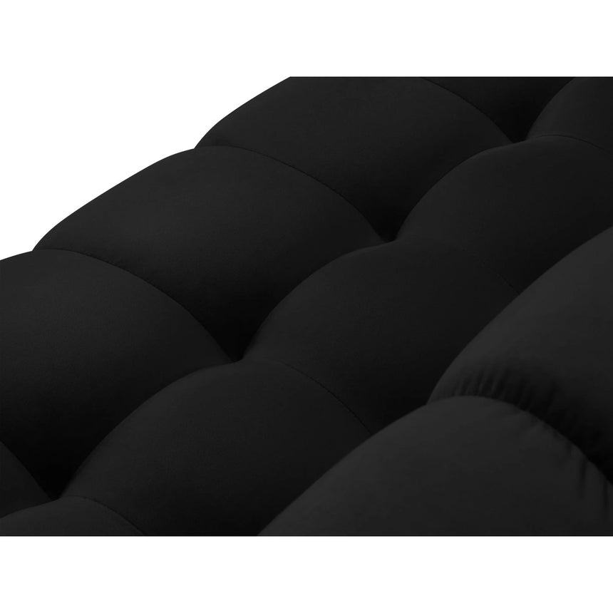 Mamaia 5-Sitzer Ecksofa symmetrisch, Metallbeine Schwarz, mit Bezug aus Samt (Blu19) in Schwarz, 256x256 cm – Bild 7