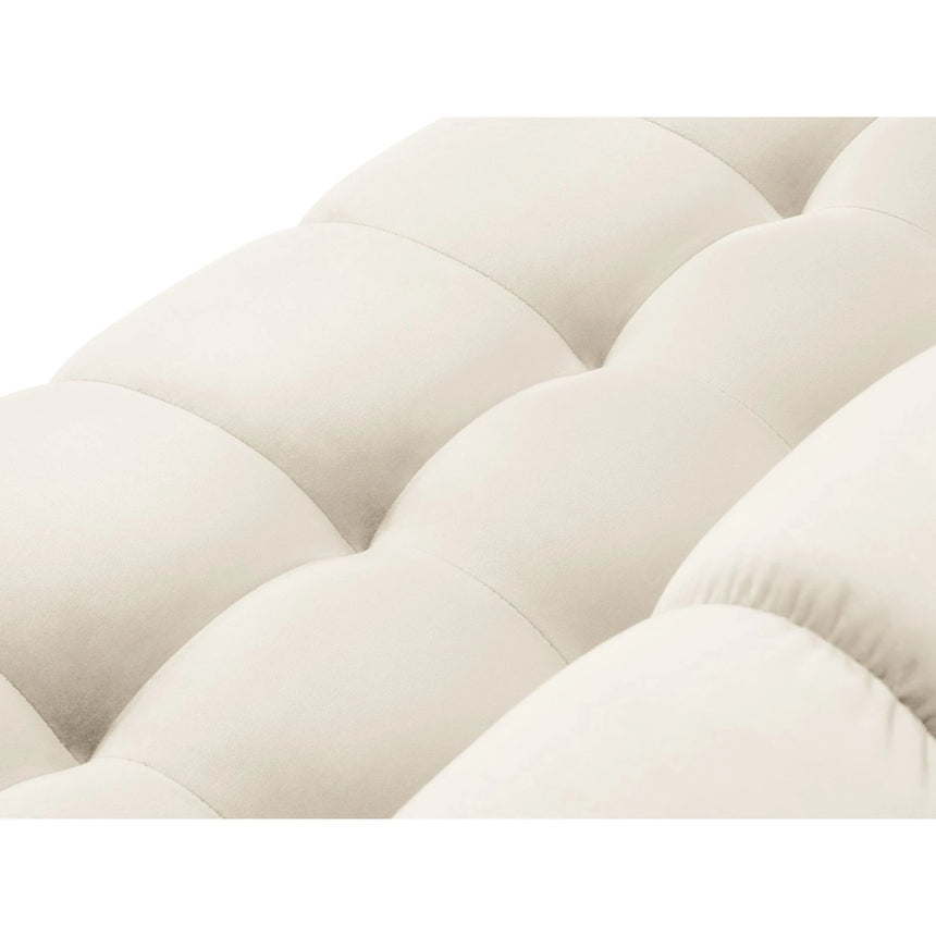 Mamaia 5-Sitzer Ecksofa symmetrisch, Metallbeine Schwarz, mit Bezug aus Samt (Blu22) in Leichtes Beige, 256x256 cm – Bild 7