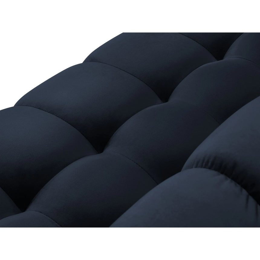 Mamaia 6-Sitzer Panorama-Sofa symmetrisch, Beine Goldmetall, mit Bezug aus Samt (Blu89) in Dunkelblau, 383x185 cm – Bild 7