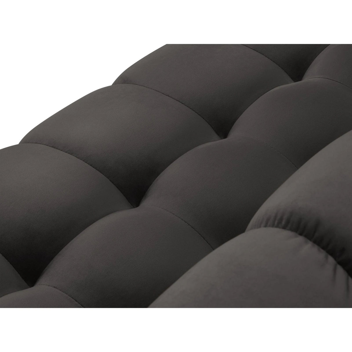 Mamaia 9-Sitzer Panorama-Sofa symmetrisch, Metallbeine Schwarz, mit Bezug aus Samt (Blu18) in Dunkelgrau, 337x256 cm – Bild 5