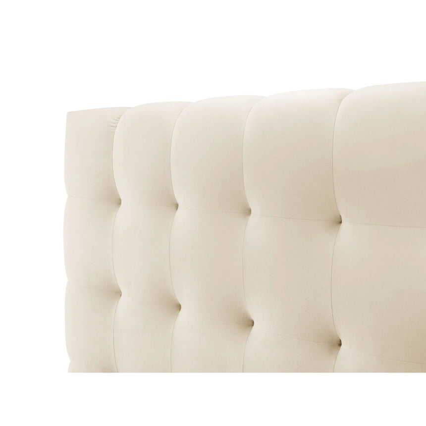 Mamaia Bett mit Stauraum und Doppelkopfteil in Samt (Blu22) in Leichtes Beige, 200x200 cm – Bild 7
